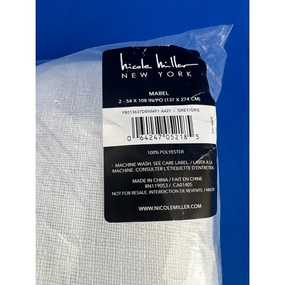 Nicole Miller New York Mabel Sheer‎ Rod Pocket Curtain Panels 54